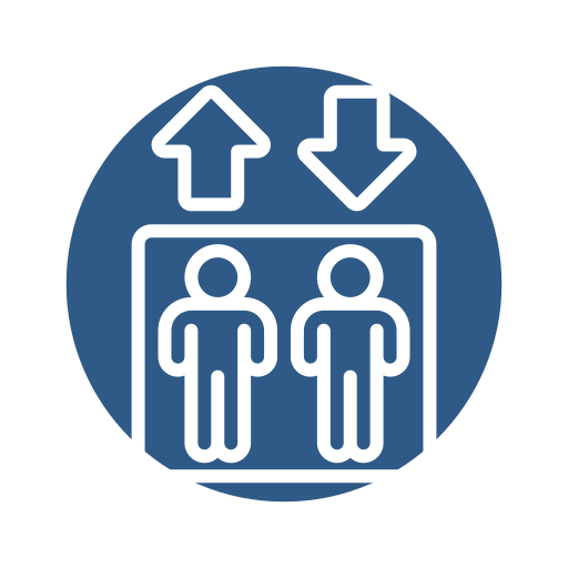 Icon of a group of people representing high speed elevator